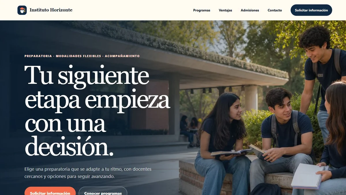 Portada del sitio Instituto Horizonte